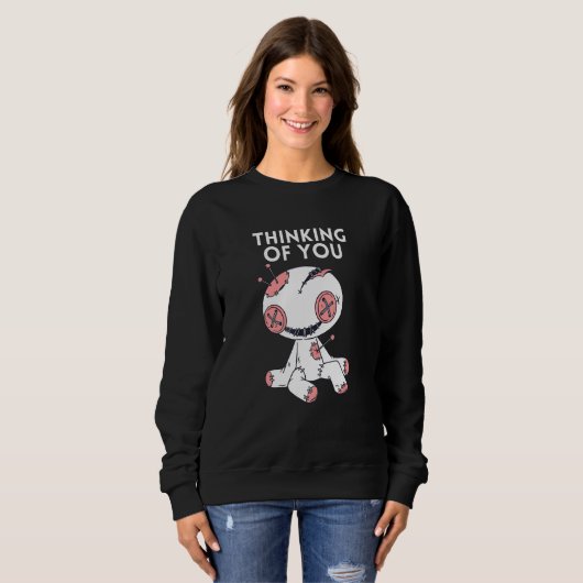 Sweatshirt Penser À Vous Poupée Voodoo 1 (Devant entier)