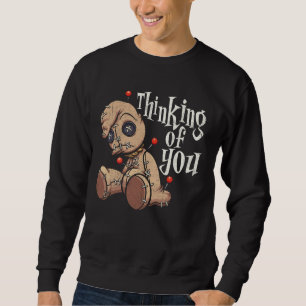 Sweatshirt Penser À Vous Poupée Voodoo Avec Pins Drôle Hallow