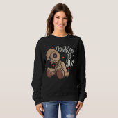Sweatshirt Penser À Vous Poupée Voodoo Avec Pins Drôle Hallow (Devant entier)