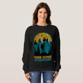 Sweatshirt Penser dehors Pas de case nécessaire Randonnée (Devant entier)