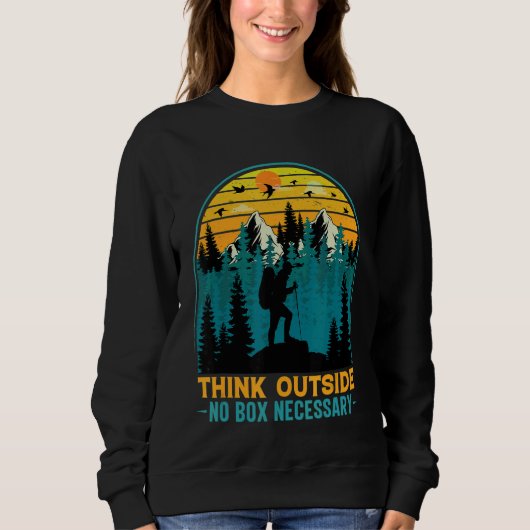 Sweatshirt Penser dehors Pas de case nécessaire Randonnée (Devant)