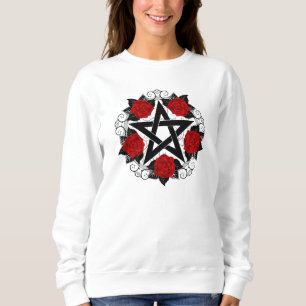 Sweatshirt Pentagramme aux roses rouges