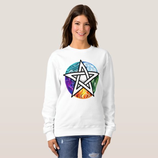 Sweatshirt pentagramme du Wiccan (Devant entier)