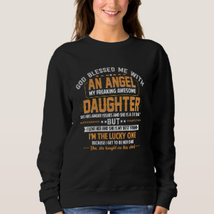Sweatshirt Père Fête Fille Dieu Béni Ange Mon Amusant