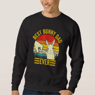 Sweatshirt Père Jour Meilleur Bunny Papa Jamais Rétro
