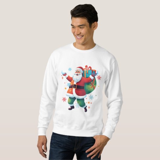 Sweatshirt Père Noël : Arrivée magique (Devant entier)