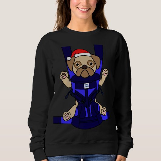 Sweatshirt Père Noël Baby Carlin drôle mignon chien maman pap (Devant)