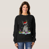 Sweatshirt Père Noël Boston Terrier illuminations de Noël Pèr (Devant entier)