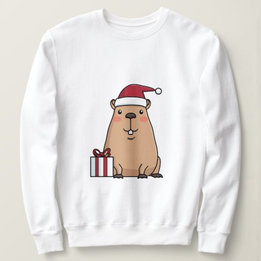 Sweatshirt Père Noël Capybara Holiday Fun (Design devant)