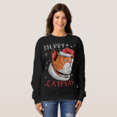 Sweatshirt Père Noël Casquette Chat Joyeux Noël Catmas Joyeux (Devant entier)