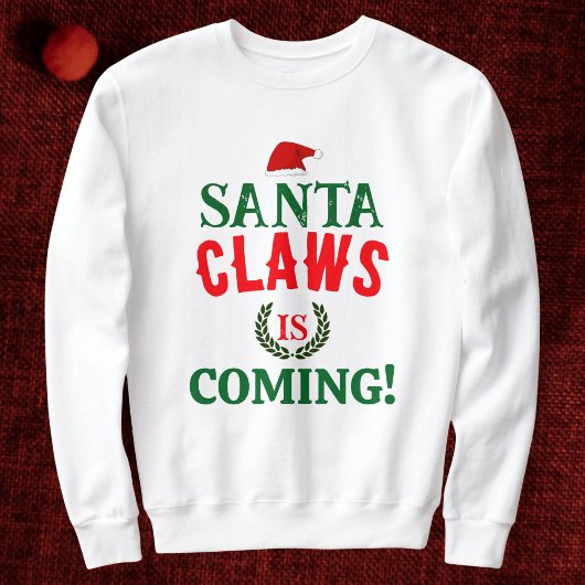 Sweatshirt Père Noël Claws est à venir famille Noël Personnal