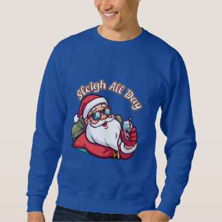 Sweatshirt Père Noël cool avec lunettes de soleil – “Sleigh A