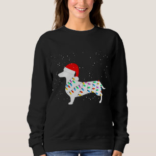 Sweatshirt Père Noël Dachshund Illuminations de Noël Pajamas