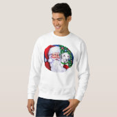 Sweatshirt Père Noël Dalmatien à Noël (Devant entier)