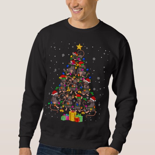 Sweatshirt Père Noël ELF Reindeer Rat Noël Arbre de Noël Lumi (Devant)