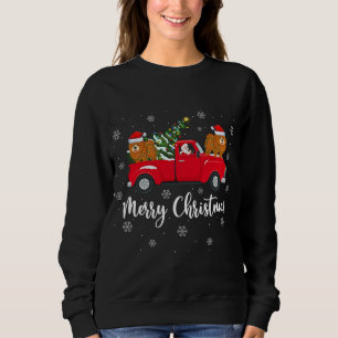 Sweatshirt Père Noël équitation Arbre de Noël Camion Chow Cho