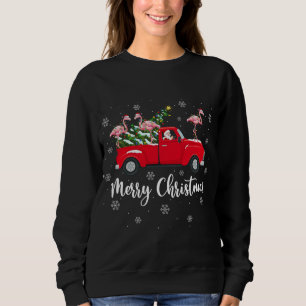 Sweatshirt Père Noël équitation Arbre de Noël Flamant rose de