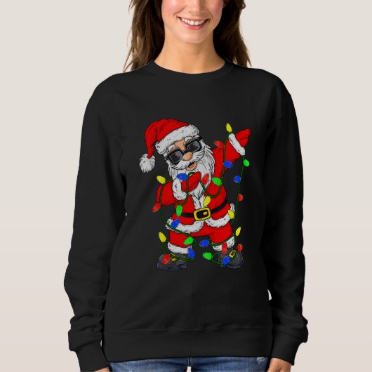 Sweatshirt Père Noël faisant le dab Illuminations de l'Arbre (Devant)