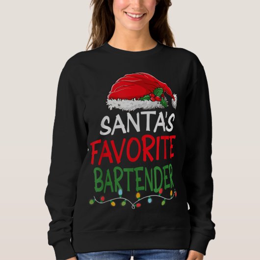Sweatshirt Père Noël Favori Bartender Noël Père Noël t (Devant)