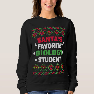 Sweatshirt Père Noël Favori Biologie étudiant Noël laid