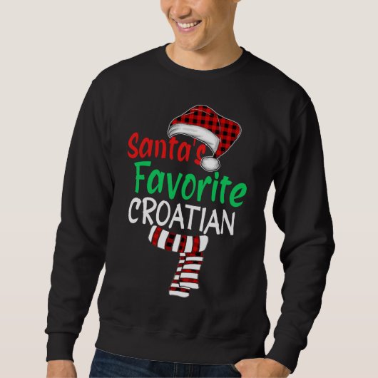 Sweatshirt Père Noël favori croate Noël Père Noël Red Plai (Devant)