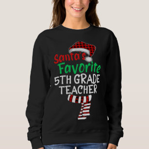 Sweatshirt Père Noël Favori de 5e année enseignant Xmas Père