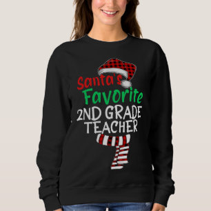 Sweatshirt Père Noël Favori Enseignant de 2e année Xmas Père 