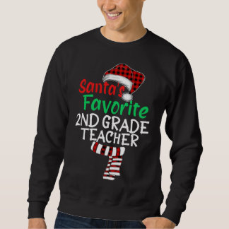 Sweatshirt Père Noël Favori Enseignant de 2e année Xmas Père