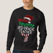 Sweatshirt Père Noël Favori Enseignant de 3e année Xmas Père (Devant)