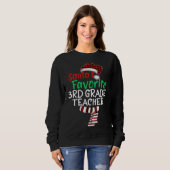 Sweatshirt Père Noël Favori Enseignant de 3e année Xmas Père (Devant entier)