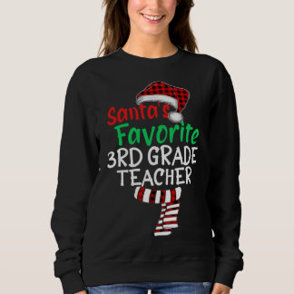 Sweatshirt Père Noël Favori Enseignant de 3e année Xmas Père 