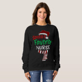 Sweatshirt Père Noël Favori Nurse Funny Noël Père Noël Red P (Devant entier)