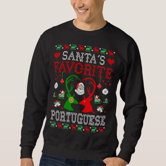 Sweatshirt Père Noël Favori Portugais cadeau de Noël Ugly Swe (Devant)