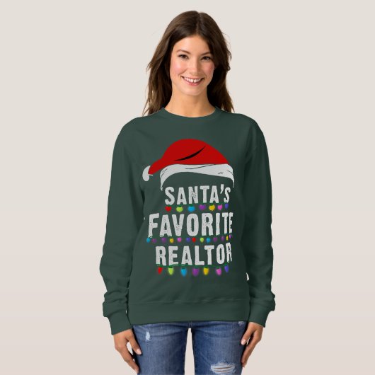 Sweatshirt Père Noël Favori Realtor Noël Immobilier Age (Devant entier)