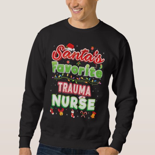 Sweatshirt Père Noël Favori Trauma Infirmière Noël Père Noël (Devant)