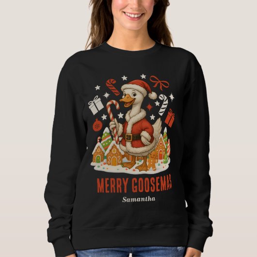 Sweatshirt Père Noël Goose Vacances de Noël affreuses (Devant)