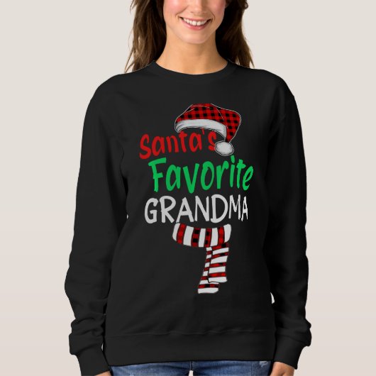Sweatshirt Père Noël Grand-mère préférée Noël Père Noël Rouge (Devant)