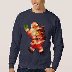 Sweatshirt Père Noël heureux avec des lumières de Noël de