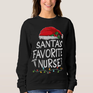 Sweatshirt Père Noël Infirmière préférée Noël Arbre du Père N