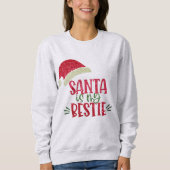Sweatshirt Père Noël Is My Bestie Red - Parties scintillant v (Devant)