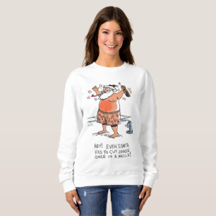Sweatshirt Père Noël ivre avec un sweat-shirt blanc pour femm