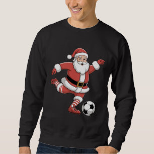 Sweatshirt Père Noël Joue au Football Noël Sports