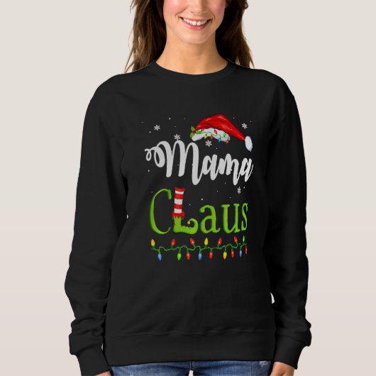 Sweatshirt Père Noël Mama Claus Famille de jumelage Noël (Devant)