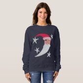 Sweatshirt Père Noël Moon Art de Noël Abstrait à porter (Devant entier)