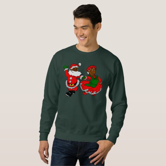 Sweatshirt père Noël noire mme claus (Devant entier)