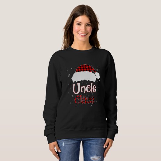 Sweatshirt Père Noël Oncle Claus Red Plaid Family Pyjamas Chr (Devant entier)