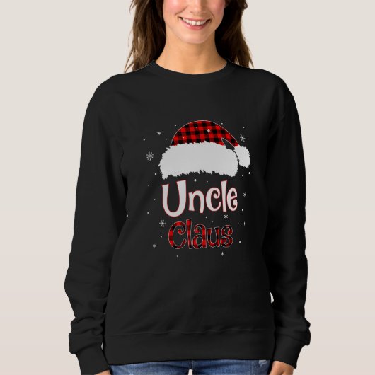 Sweatshirt Père Noël Oncle Claus Red Plaid Family Pyjamas Chr (Devant)