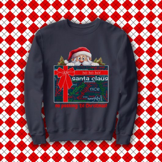 Sweatshirt Père Noël Pas De Pékin Jusqu'À Noël Mot Cloud