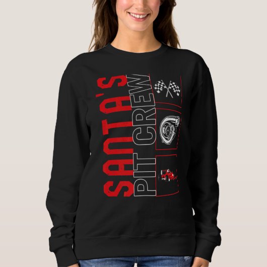 Sweatshirt Père Noël Pit Crew Voiture Course Course Pilote Ra (Devant)