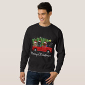 Sweatshirt Père Noël Poodle Riding Camion Rouge Joyeux Noël (Devant entier)